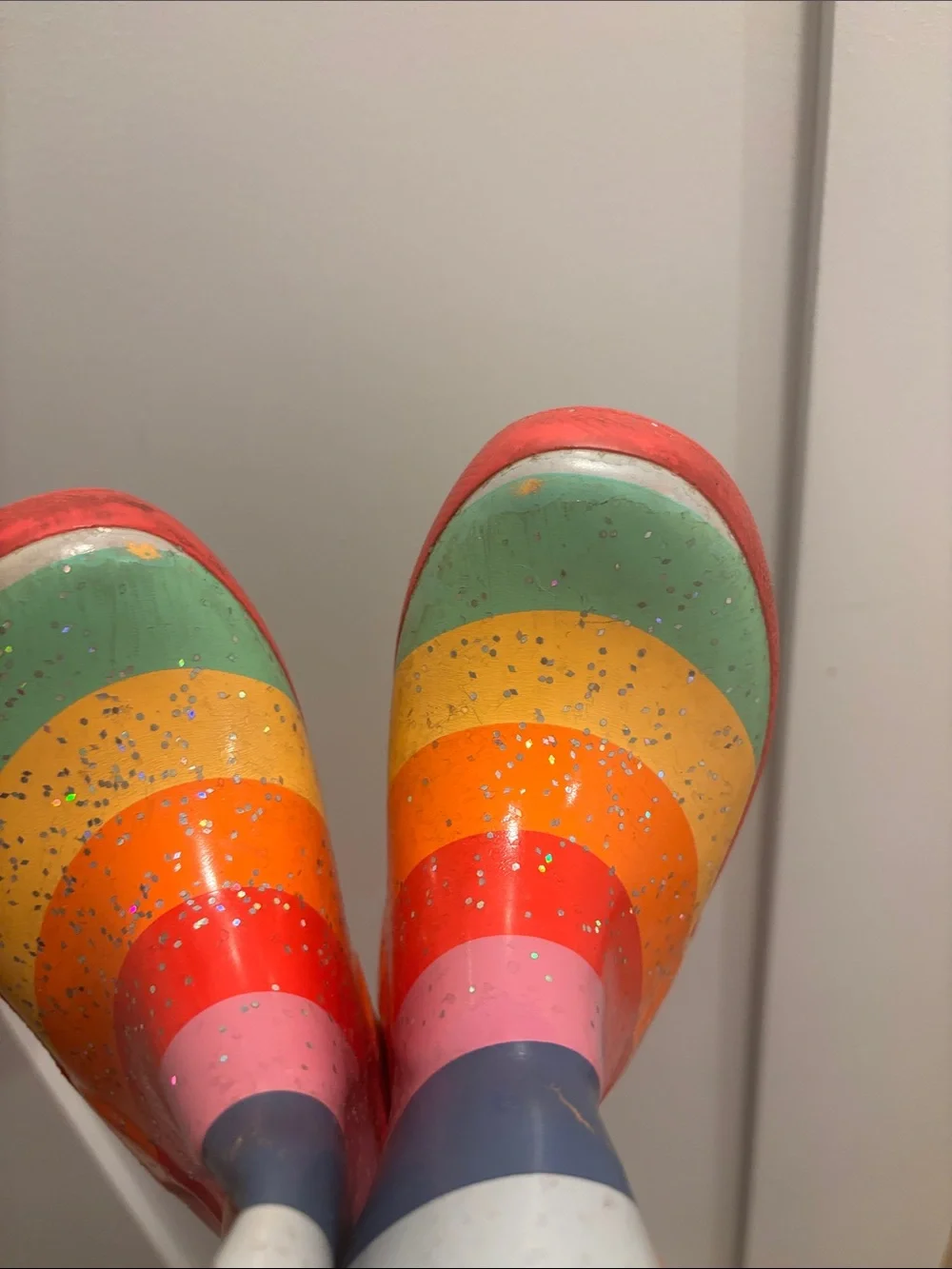 Hunter Kids Rainbow Striped Rain Boots with socks! Size 8!